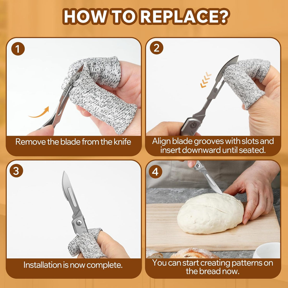 Bread Lame Dough Scoring Tool with 10 Blades & Bottle Opener | Create beautiful artisan bread with precise scoring, better oven spring and a compact design made for everyday baking.