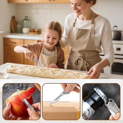 Bread Lame Dough Scoring Tool with 10 Blades & Bottle Opener | Create beautiful artisan bread with precise scoring, better oven spring and a compact design made for everyday baking.