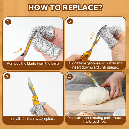 Bread Lame Dough Scoring Tool with 10 Blades & Bottle Opener | Create beautiful artisan bread with precise scoring, better oven spring and a compact design made for everyday baking.
