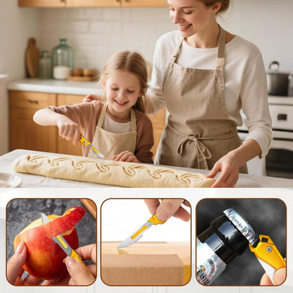 Bread Lame Dough Scoring Tool with 10 Blades & Bottle Opener | Create beautiful artisan bread with precise scoring, better oven spring and a compact design made for everyday baking.
