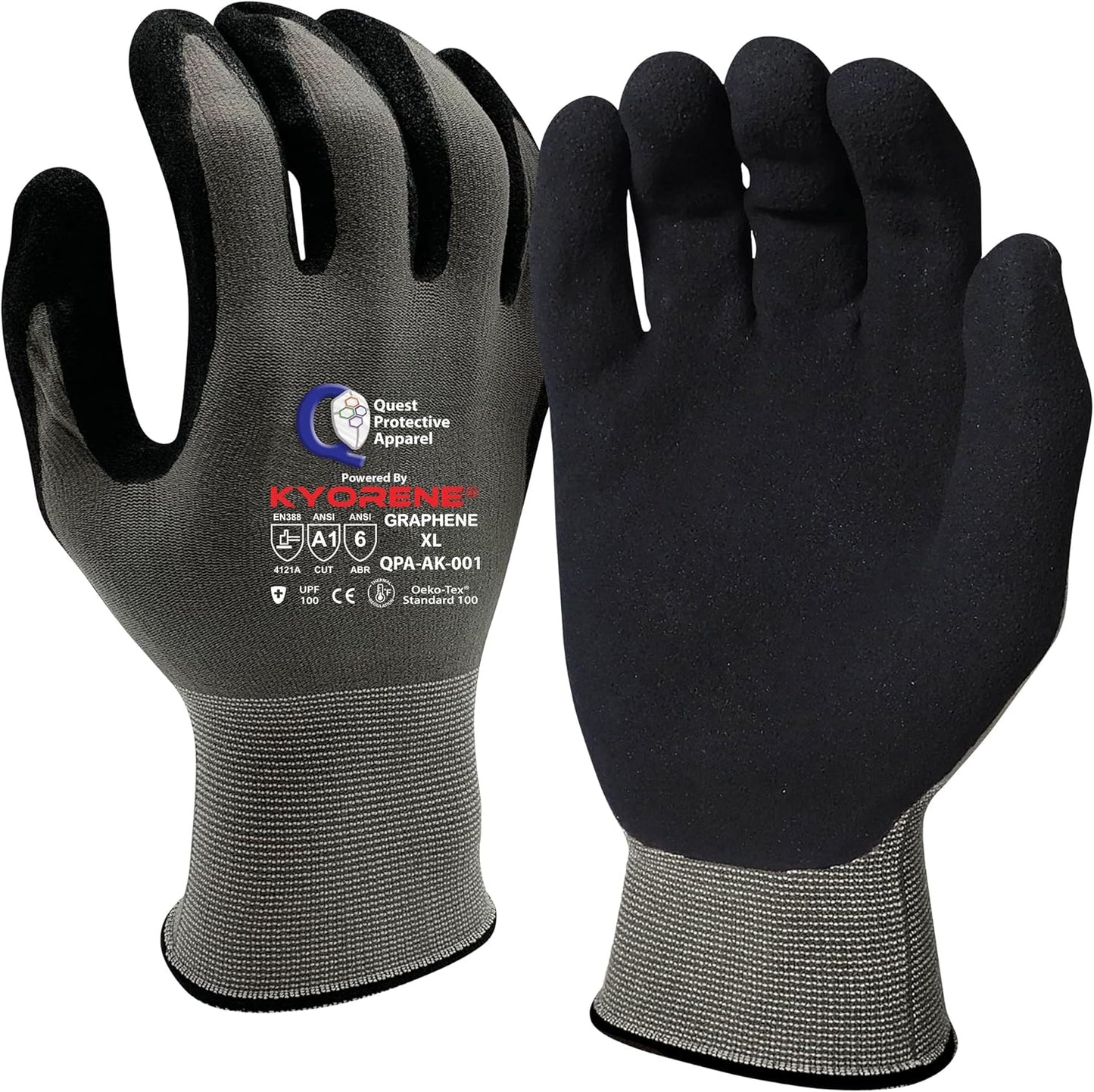 Cut Resistant Work Gloves (ANSI A1) – Lightweight Gloves for Gardening, DIY, Mechanical & General Handling – Breathable Grip Gloves for Men & Women – Large, Pack of 3