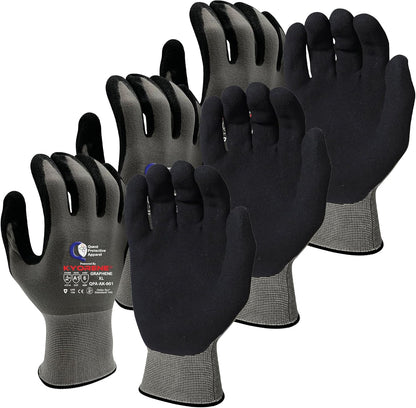 Cut Resistant Work Gloves (ANSI A1) – Lightweight Gloves for Gardening, DIY, Mechanical & General Handling – Breathable Grip Gloves for Men & Women – Large, Pack of 3