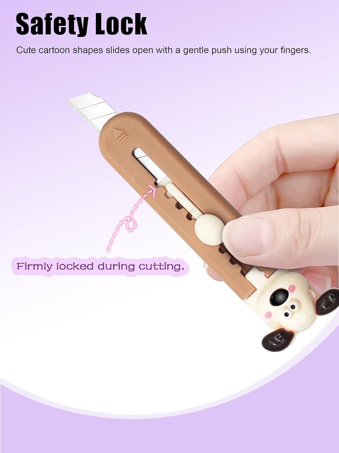 6 Pack Box Cutter Retractable, Sharp Utility Knife Retractable, Cute Box Cutters for Office, Home, Arts Crafts, Cartons, Cardboard, Paper