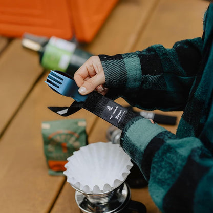 MAGWARE Magnetic Travel Camping Cutlery Utensils Set | Travel Utensils for Outdoor Cooking, Dining, & Camping, Knife, Fork & Spoon, Portable Silverware & Pouch, Black (3 PCS)