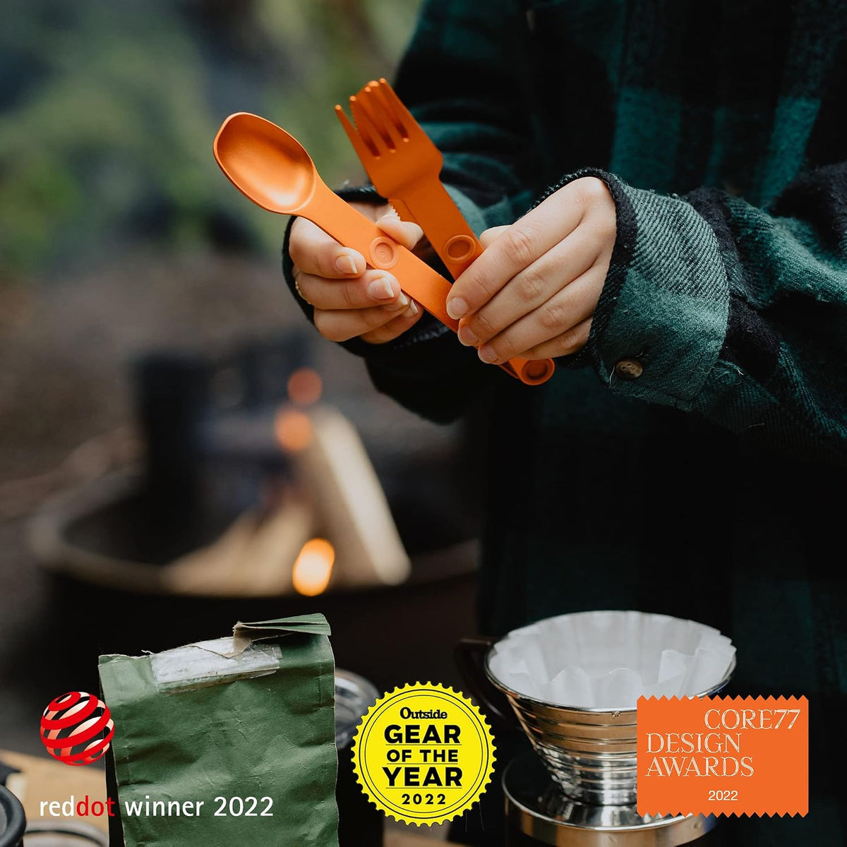 MAGWARE Magnetic Travel Camping Cutlery Utensils Set | Travel Utensils for Outdoor Cooking, Dining, & Camping, Knife, Fork & Spoon, Portable Silverware & Pouch, Black (3 PCS)