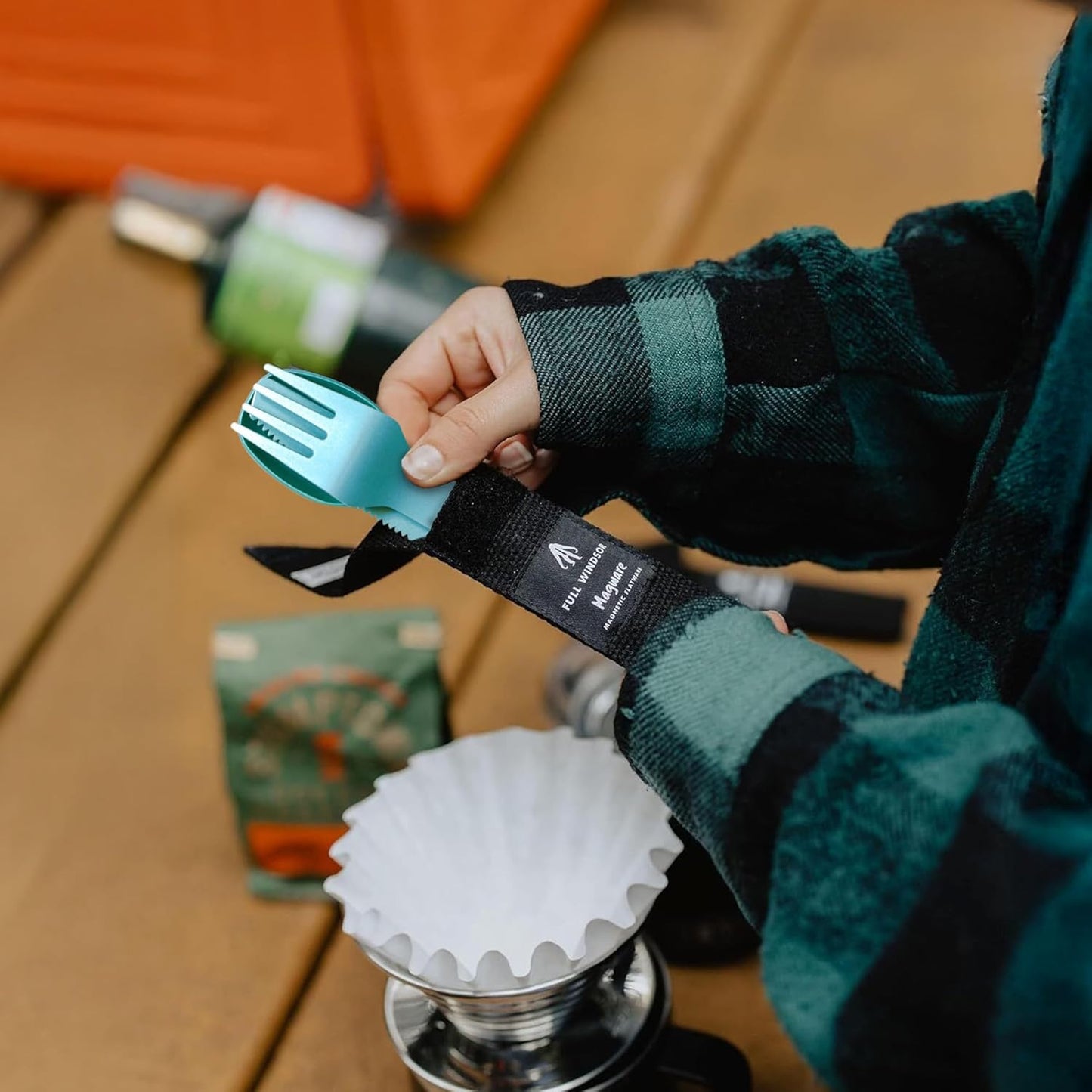 MAGWARE Magnetic Travel Camping Cutlery Utensils Set | Travel Utensils for Outdoor Cooking, Dining, & Camping, Knife, Fork & Spoon, Portable Silverware & Pouch, Black (3 PCS)