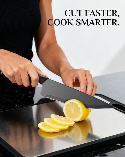 Kitchen Knife Set with Block: 15-Piece High Carbon Stainless Steel Professional Knives - Dishwasher Safe with Sharpener - Comfortable Grip Reduces Hand Fatigue 30% - Black