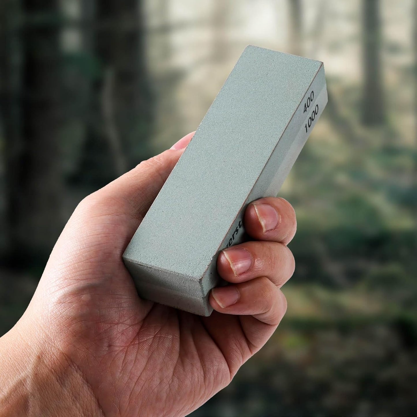 Portable Whetstone Knife Sharpening Stone - Outdoor Hunting Knife Sharpener Stone Kit Dual Grit 400/1000 - Pocket Sharpening Stones for Knives with Cowhide Pouch for Bushcraft Camping Field