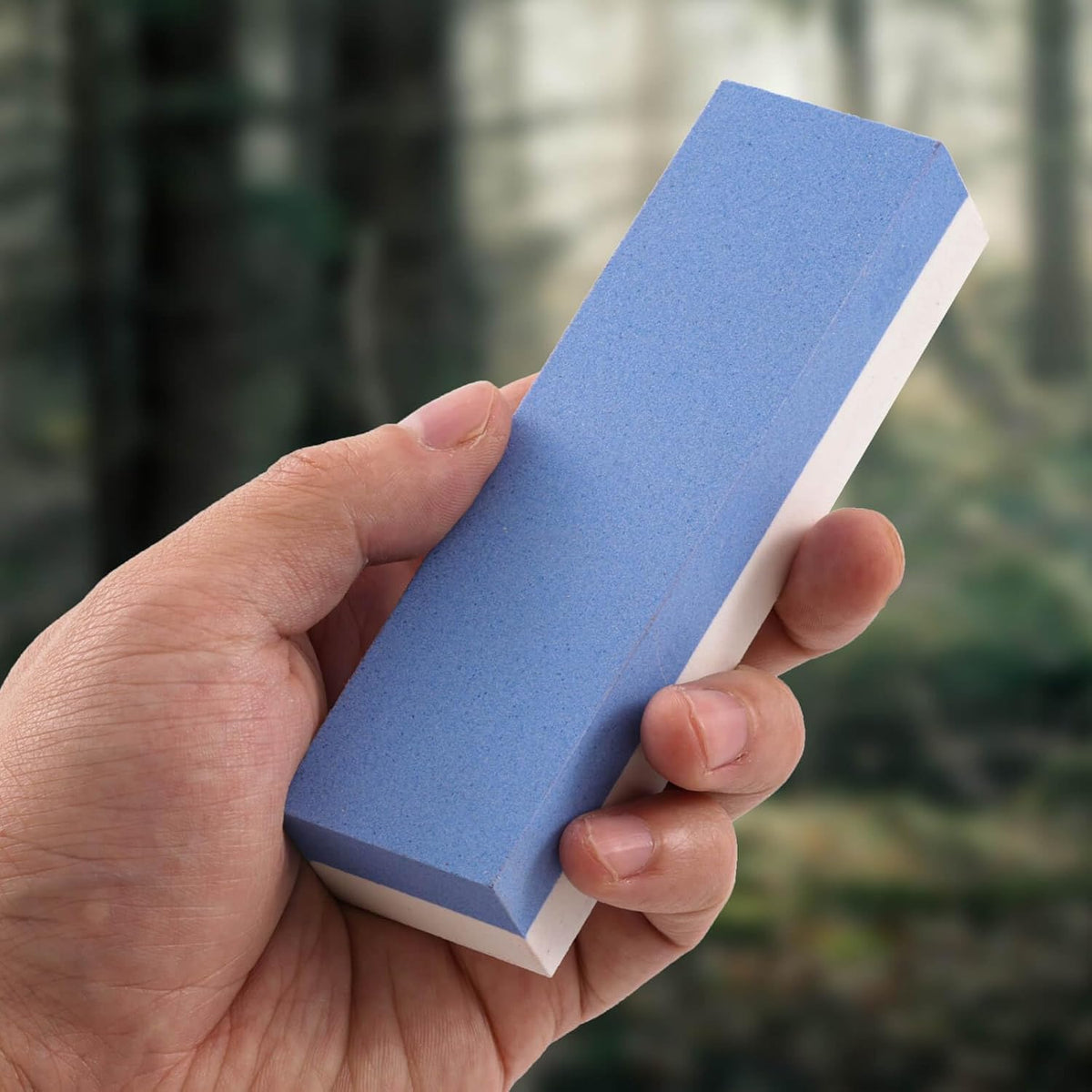 Portable Whetstone Knife Sharpening Stone - Outdoor Hunting Knife Sharpener Stone Kit Dual Grit 400/1000 - Pocket Sharpening Stones for Knives with Cowhide Pouch for Bushcraft Camping Field