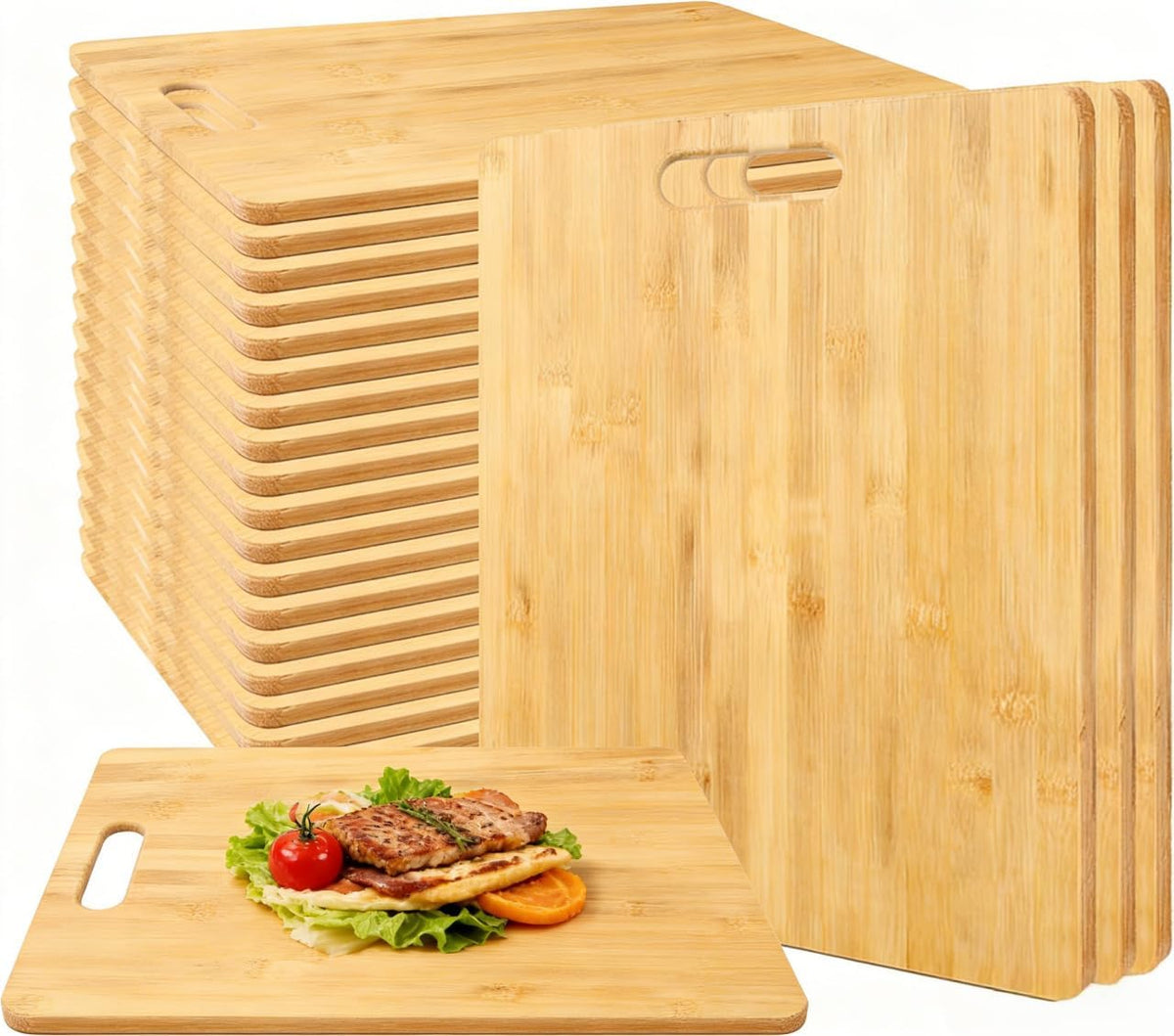 12-Pack Plastic Cutting Boards Reusable Kitchen Chopping Board | 11"x8.6" Food Prep Slicing Mats, Reversible Dishwasher Safe Dinner Tool, Non Porous Charcoal Meat Vegetable Platters
