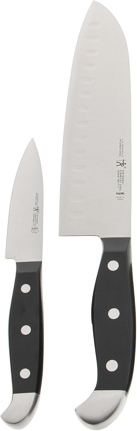 Statement Razor-Sharp 2-pc Knife Set, Santoku Knife 7 Inch, Paring Knife, German Engineered Informed by 100+ Years of Mastery