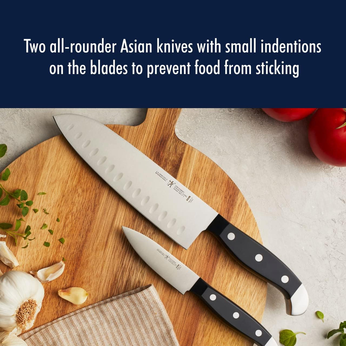Statement Razor-Sharp 2-pc Knife Set, Santoku Knife 7 Inch, Paring Knife, German Engineered Informed by 100+ Years of Mastery
