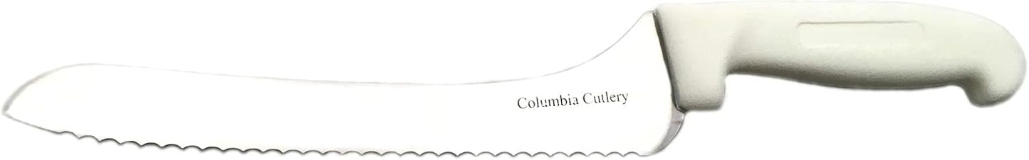 Columbia Cutlery 9 in. White Offset Bread/Sandwich Knife (Single Offset Bread Knife)