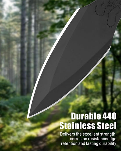 REAT Throwing Knives - 3 Piece, 7.5" 440 Stainless Steel with Full Tang Design, Includes Nylon Carrying Case for Safe Storage,Ninja Kunai Knives for Competition,Recreation,Gifts for Men,Women