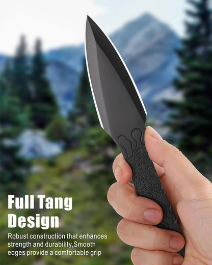 REAT Throwing Knives - 3 Piece, 7.5" 440 Stainless Steel with Full Tang Design, Includes Nylon Carrying Case for Safe Storage,Ninja Kunai Knives for Competition,Recreation,Gifts for Men,Women