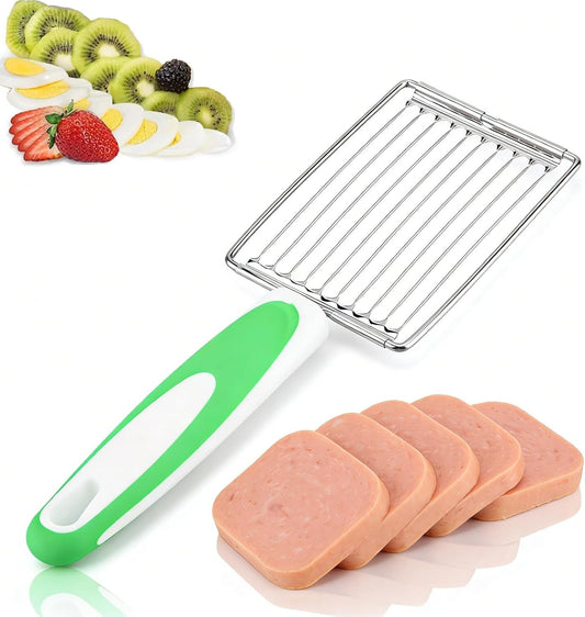 Luncheon Meat Cutter, Boiled Egg Slicer Cutter Stainless Steel Tomato Slicer Cuts 10 Slices for Eggs, Hams, Bananas, Onions for Soft Food and Fruits