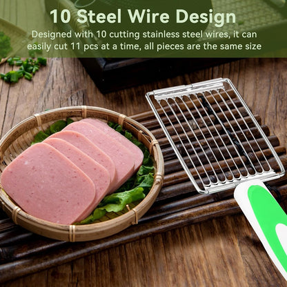 Luncheon Meat Cutter, Boiled Egg Slicer Cutter Stainless Steel Tomato Slicer Cuts 10 Slices for Eggs, Hams, Bananas, Onions for Soft Food and Fruits