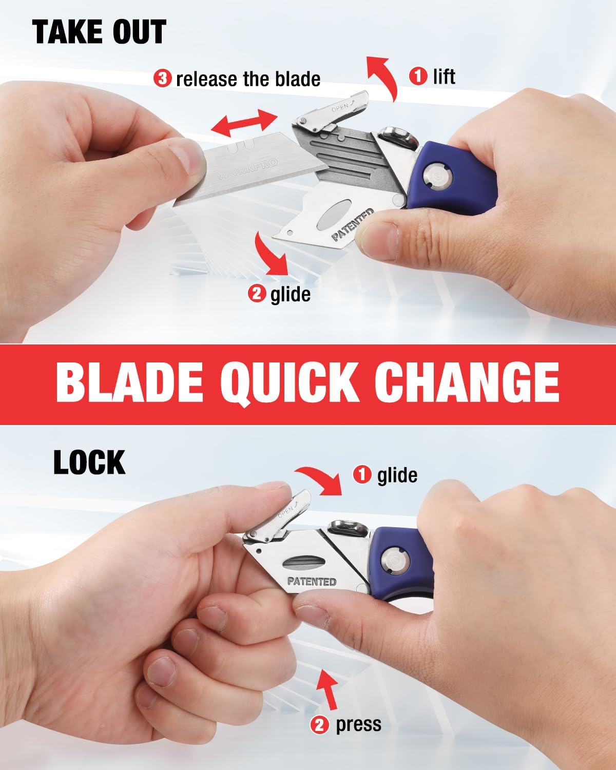 Folding Utility Knife, Quick-Change Box Cutter