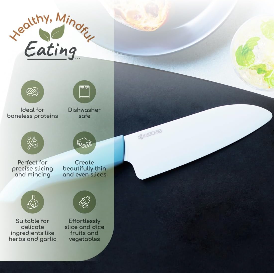 Revolution 2-Pc Ceramic Knife Set: 5.5” Santoku & 4.5” Utility | Revolution Ceramic Knife Duo: 5.5” Santoku & 4.5” Utility Blades for Precise Slicing, Trimming, and Daily Meal Prep