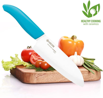 Revolution 2-Pc Ceramic Knife Set: 5.5” Santoku & 4.5” Utility | Revolution Ceramic Knife Duo: 5.5” Santoku & 4.5” Utility Blades for Precise Slicing, Trimming, and Daily Meal Prep