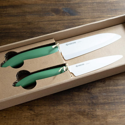 Revolution 2-Pc Ceramic Knife Set: 5.5” Santoku & 4.5” Utility | Revolution Ceramic Knife Duo: 5.5” Santoku & 4.5” Utility Blades for Precise Slicing, Trimming, and Daily Meal Prep