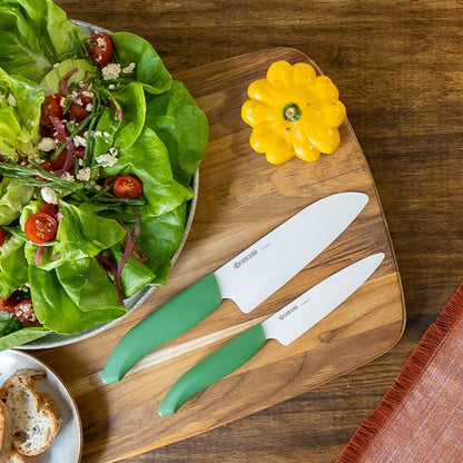 Revolution 2-Pc Ceramic Knife Set: 5.5” Santoku & 4.5” Utility | Revolution Ceramic Knife Duo: 5.5” Santoku & 4.5” Utility Blades for Precise Slicing, Trimming, and Daily Meal Prep