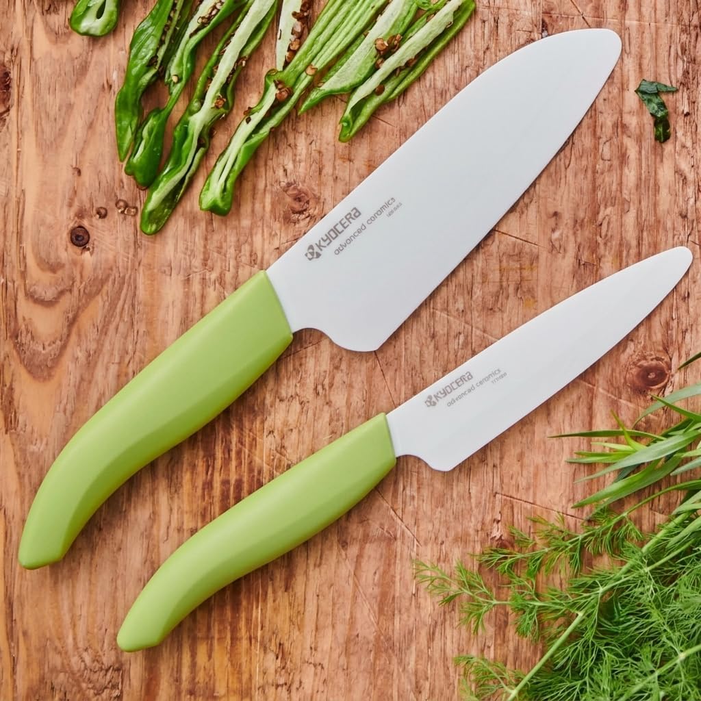 Revolution 2-Pc Ceramic Knife Set: 5.5” Santoku & 4.5” Utility | Revolution Ceramic Knife Duo: 5.5” Santoku & 4.5” Utility Blades for Precise Slicing, Trimming, and Daily Meal Prep