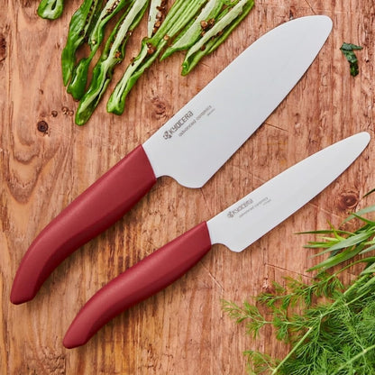 Revolution 2-Pc Ceramic Knife Set: 5.5” Santoku & 4.5” Utility | Revolution Ceramic Knife Duo: 5.5” Santoku & 4.5” Utility Blades for Precise Slicing, Trimming, and Daily Meal Prep