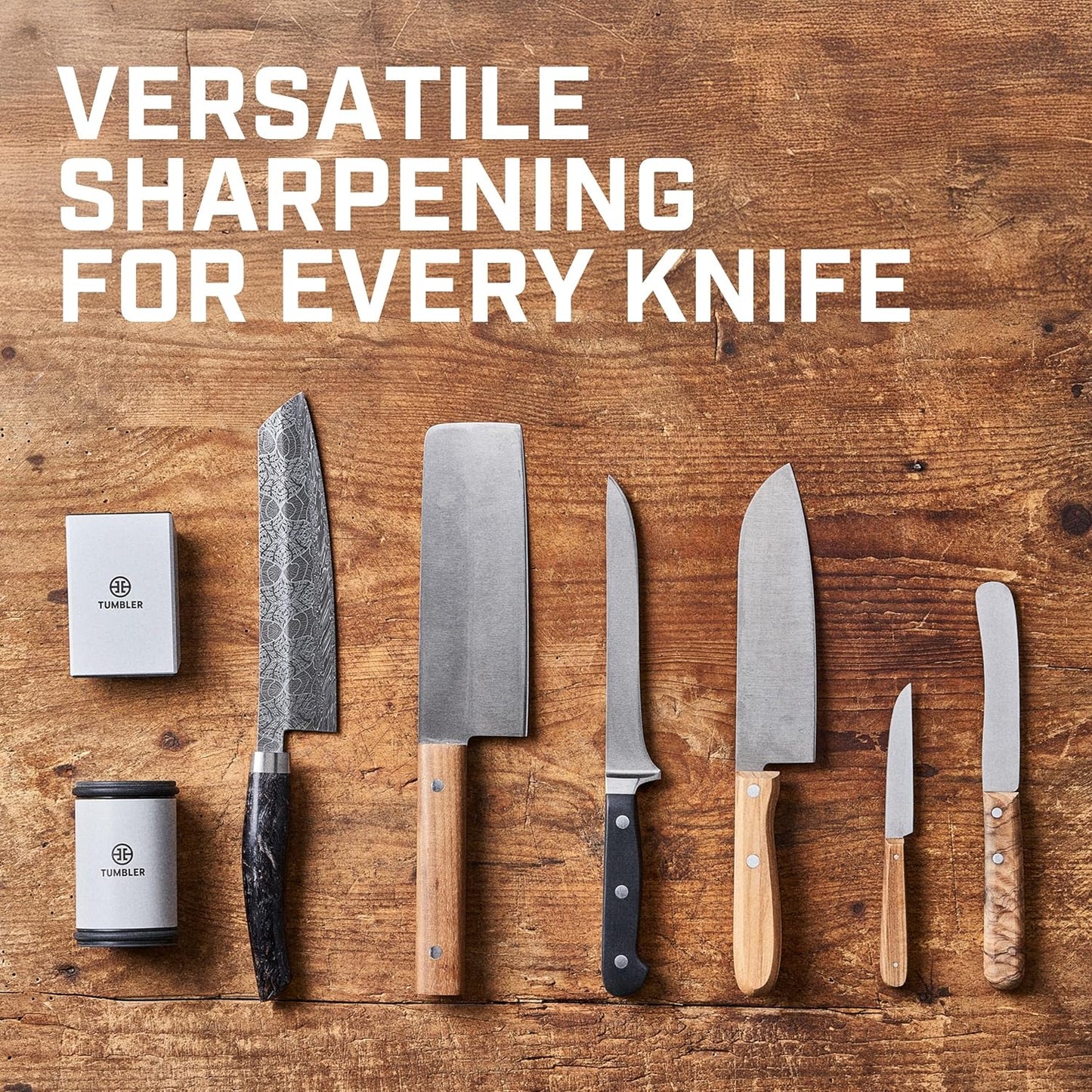 The Original Rolling Knife Sharpener™ (Wood) | Knife Sharpening Made Easy - Rolling Knife Sharpener Tool for Kitchen Knives, Kit Offers 15 & 20 Degree Sharpening (Wood)