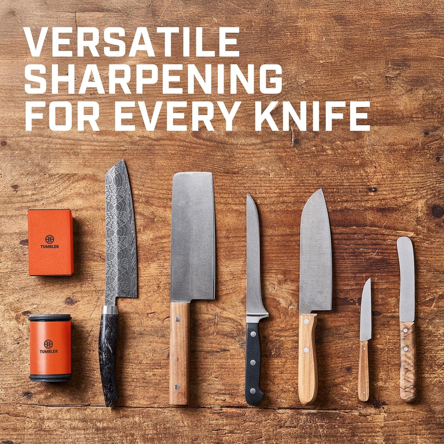 The Original Rolling Knife Sharpener™ (Wood) | Knife Sharpening Made Easy - Rolling Knife Sharpener Tool for Kitchen Knives, Kit Offers 15 & 20 Degree Sharpening (Wood)