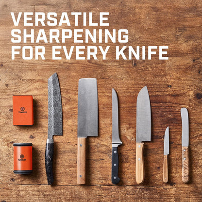 The Original Rolling Knife Sharpener™ (Wood) | Knife Sharpening Made Easy - Rolling Knife Sharpener Tool for Kitchen Knives, Kit Offers 15 & 20 Degree Sharpening (Wood)