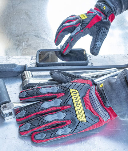 Ironclad Command Impact 360 Cut A6 Work Gloves; Touch Screen Gloves Conductive Palm & Fingers, Impact Protection, Machine Washable, Sized S, M, L, XL, XXL (1 Pair), Red (IEX-MIGR5-05-XL)