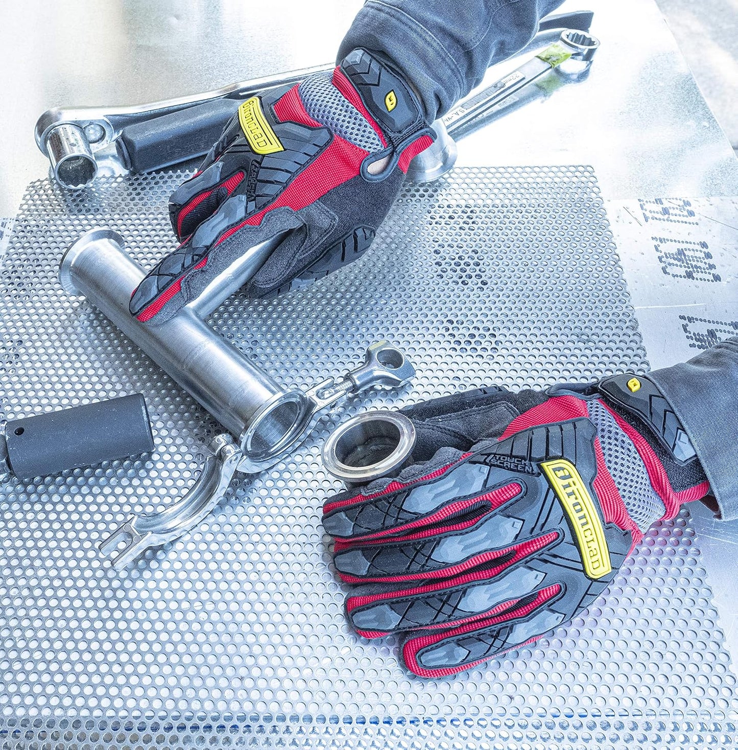 Ironclad Command Impact 360 Cut A6 Work Gloves; Touch Screen Gloves Conductive Palm & Fingers, Impact Protection, Machine Washable, Sized S, M, L, XL, XXL (1 Pair), Red (IEX-MIGR5-05-XL)