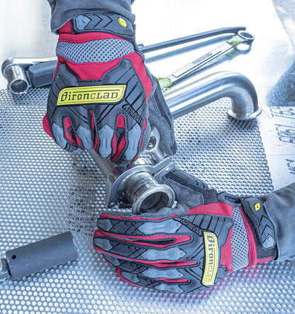 Ironclad Command Impact 360 Cut A6 Work Gloves; Touch Screen Gloves Conductive Palm & Fingers, Impact Protection, Machine Washable, Sized S, M, L, XL, XXL (1 Pair), Red (IEX-MIGR5-05-XL)