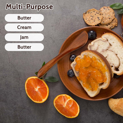 4Pcs Wooden Butter Knife 6 Inch Jelly Cheese Spreaders Sandwich Spreaders Condiment Knive Wooden Mini Spatulas for Kitchen