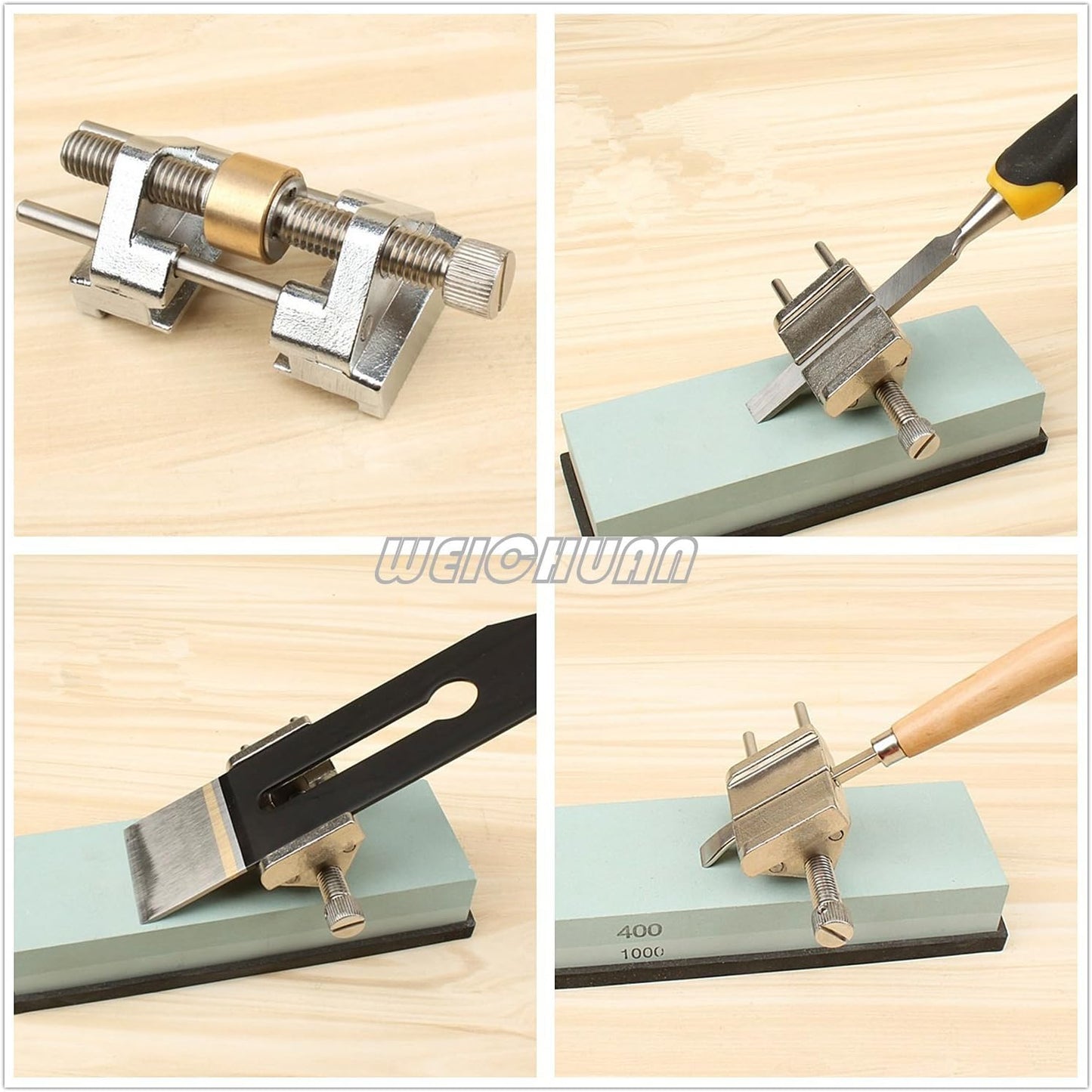 Stainless Steel Honing Guide for Wood Chisel Fixed Angle Knife Sharpener Planer Blade Sharpening(Fits Planer Irons 1-3/8" To 3-1/4", Chisel Blades 5/16" To 2-1/4")