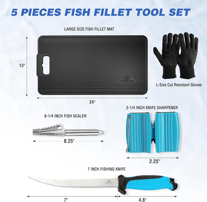 Fish Fillet Knife Set, 5 PCS