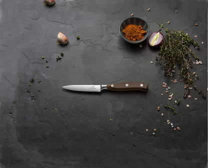 Grand Maitre Paring Knife - 4 Inch Forged Stainless Steel Blade | Professional kitchen knife with ergonomic maple wood handle for precision cutting, peeling, and dicing fruit or vegetables
