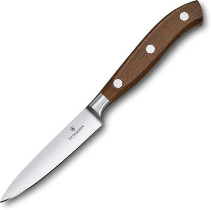 Grand Maitre Paring Knife - 4 Inch Forged Stainless Steel Blade | Professional kitchen knife with ergonomic maple wood handle for precision cutting, peeling, and dicing fruit or vegetables