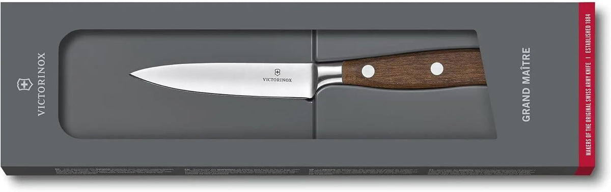 Grand Maitre Paring Knife - 4 Inch Forged Stainless Steel Blade | Professional kitchen knife with ergonomic maple wood handle for precision cutting, peeling, and dicing fruit or vegetables