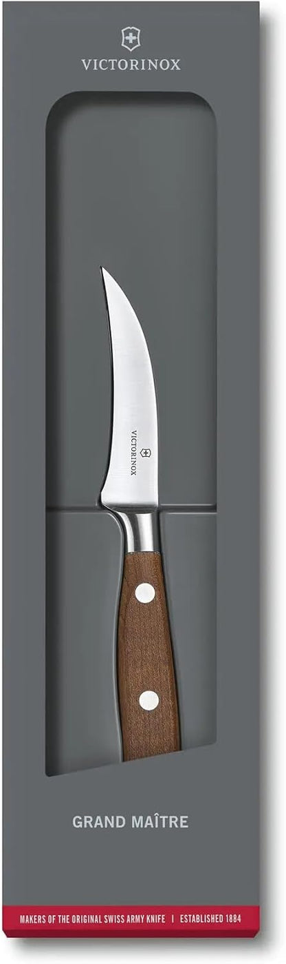 Grand Maitre Paring Knife - 4 Inch Forged Stainless Steel Blade | Professional kitchen knife with ergonomic maple wood handle for precision cutting, peeling, and dicing fruit or vegetables