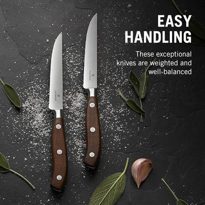 Grand Maitre Paring Knife - 4 Inch Forged Stainless Steel Blade | Professional kitchen knife with ergonomic maple wood handle for precision cutting, peeling, and dicing fruit or vegetables
