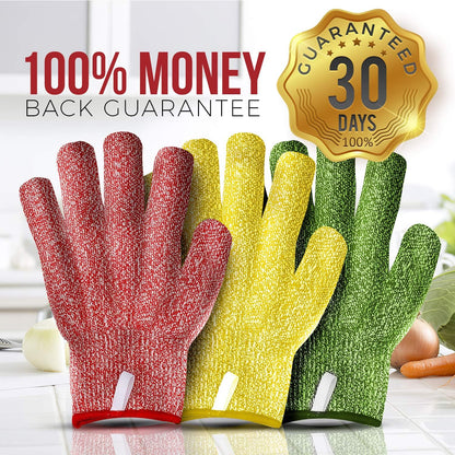 Cut Resistant Gloves – Level 5 Anti-Cut Protection, Durable, Breathable, Machine Washable Safety Gloves (Pack of 3)