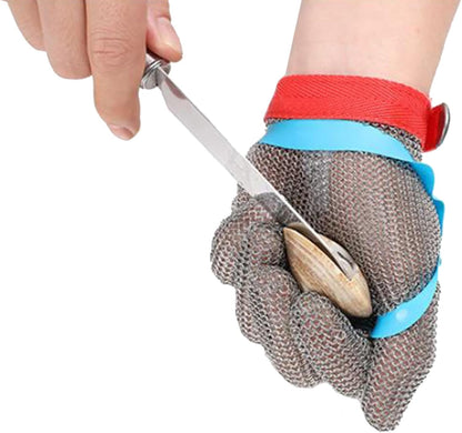 2pcs Factory Kitchen Stainless Steel Cut Resistant Gloves, Food Grade Safety Anti Slip Chainmail Gloves