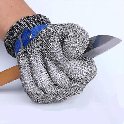 Cut Resistant Gloves Food Grade,316L Stainless Steel Mesh Metal Glove Butcher Meat Cutting, Oyster Shucking, Fishing