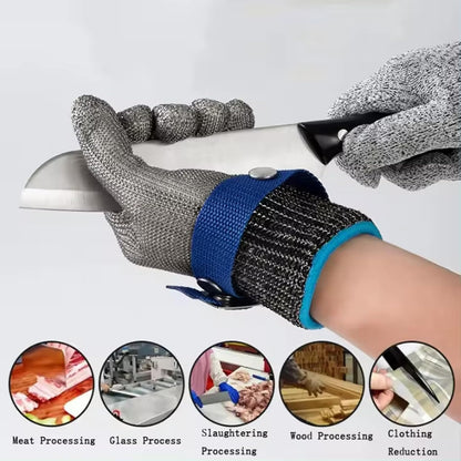 Cut Resistant Gloves Food Grade,316L Stainless Steel Mesh Metal Glove Butcher Meat Cutting, Oyster Shucking, Fishing