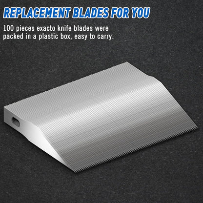 100 Pack Hobby Knife Blades #11, SK5 Carbon Steel with Storage Case | SK5 carbon steel craft knife replacement blades for hobby, scrapbooking, stencils and precision art cutting