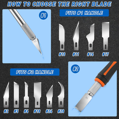 100 Pack Hobby Knife Blades #11, SK5 Carbon Steel with Storage Case | SK5 carbon steel craft knife replacement blades for hobby, scrapbooking, stencils and precision art cutting
