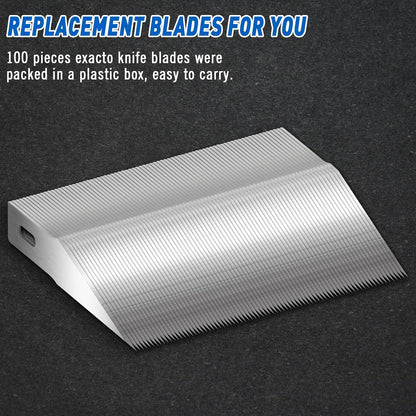 100 Pack Hobby Knife Blades #11, SK5 Carbon Steel with Storage Case | SK5 carbon steel craft knife replacement blades for hobby, scrapbooking, stencils and precision art cutting