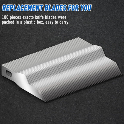 100 Pack Hobby Knife Blades #11, SK5 Carbon Steel with Storage Case | SK5 carbon steel craft knife replacement blades for hobby, scrapbooking, stencils and precision art cutting